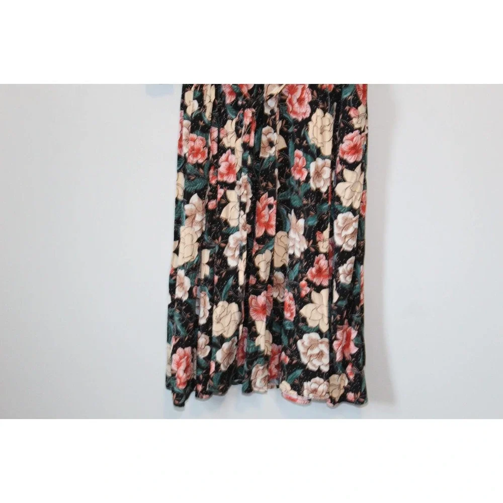 Torrid Floral Button Midi Challis Shirt Dress Black Plus Size 3 3X H14301 - Picture 7 of 16